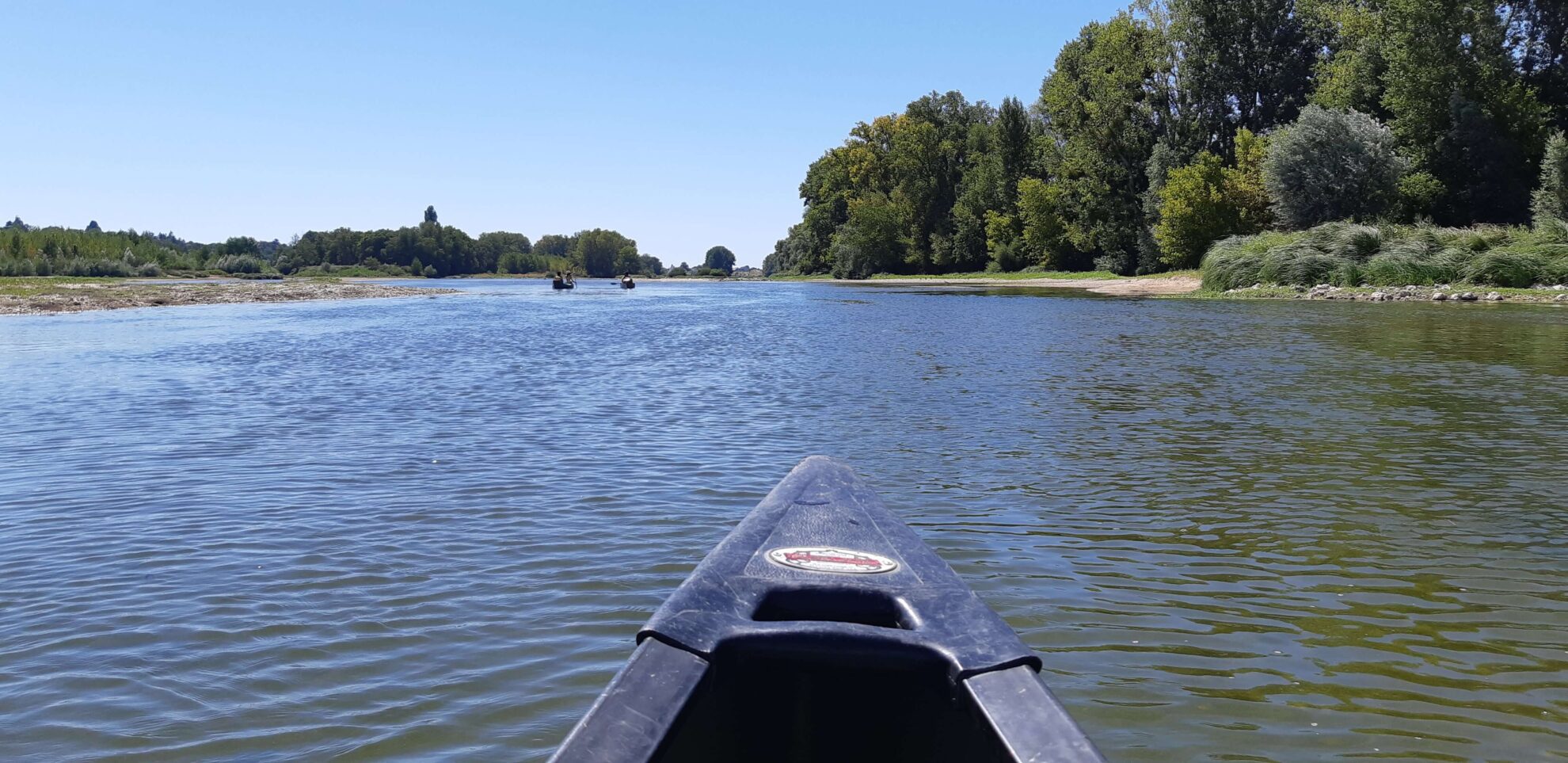 Kanoën op rivier de Loire